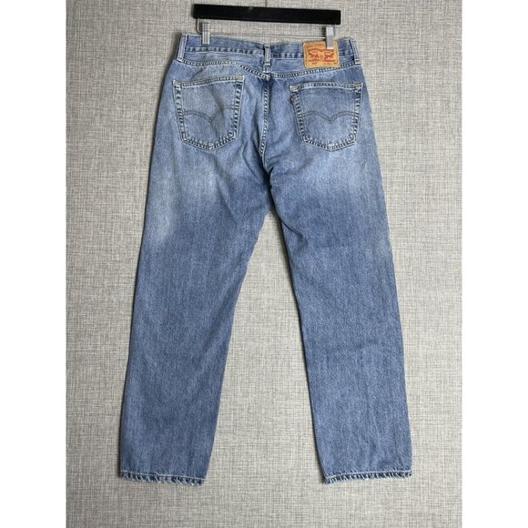 Levis 505 Jeans Mens 34x30 Blue Original Straight Leg - Picture 6 of 10